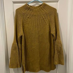 Free People Bell Sleeved Mustard colored Sweater. Size M